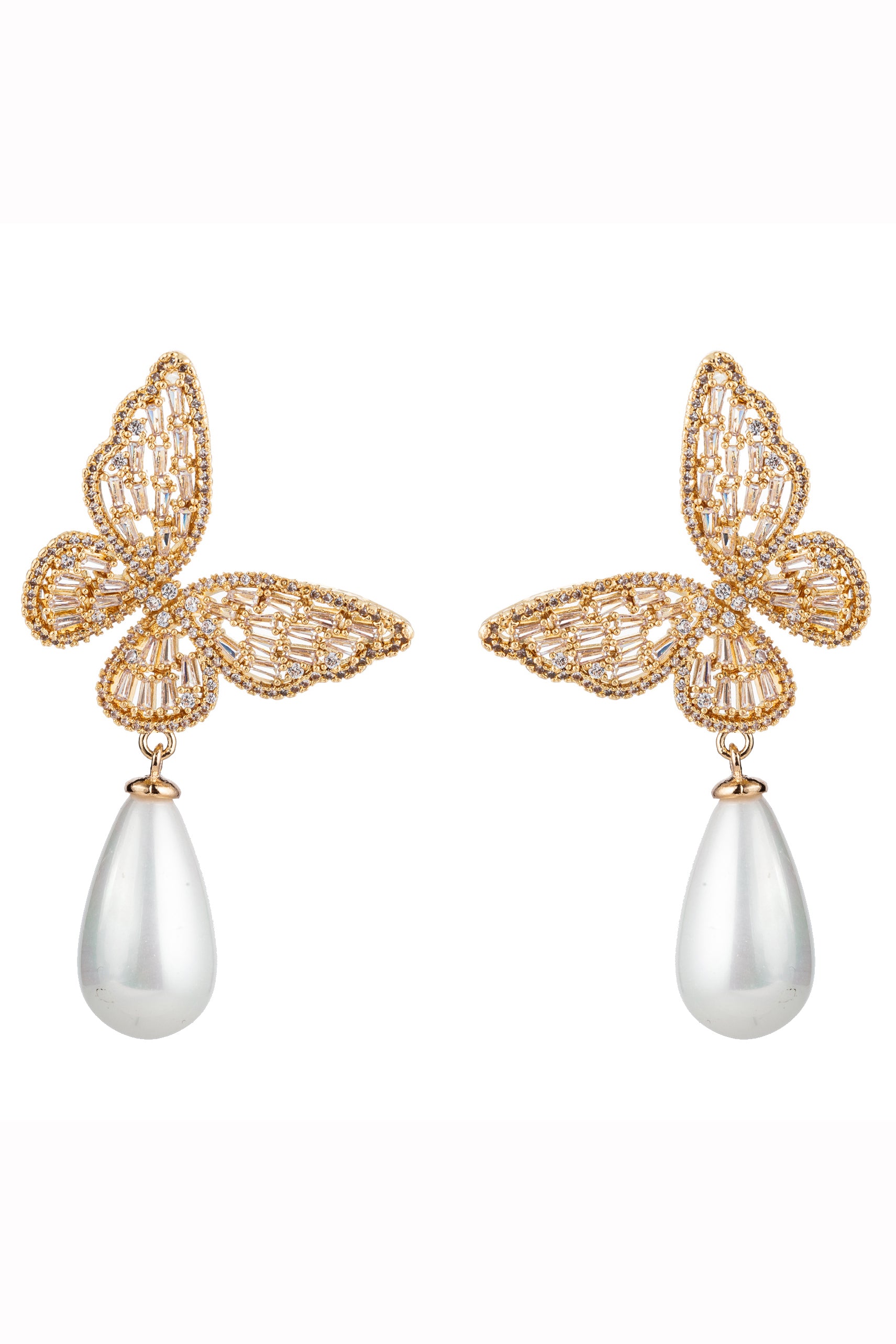 Amazon.com: 18K Gold Plated Dainty Vivid Butterfly Tassel Earrings Silver  Post CZ 3D butterfly Drop Dangle Earrings Fairy Earrings for Women Girls:  Clothing, Shoes & Jewelry